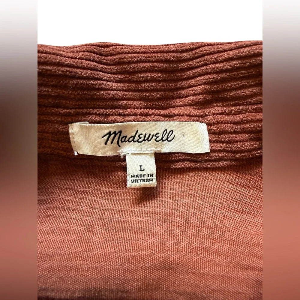 Madewell Women’s Collar Ribbed Knit Button-Down Top Size Large - Picture 5 of 7